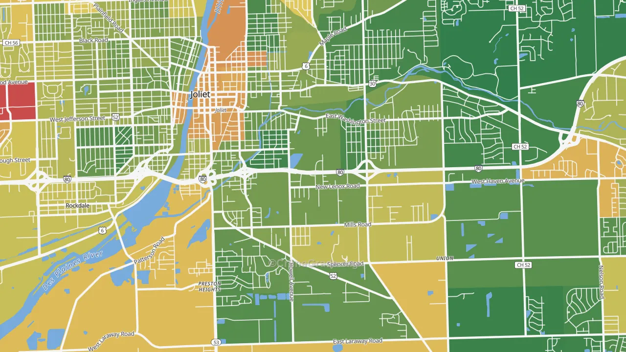 60433, IL Map of Drug-Related Crime Rates