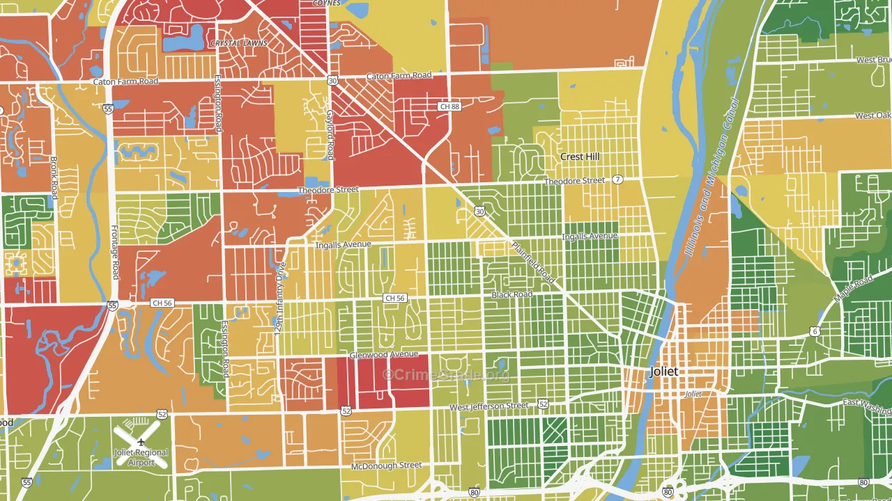 60435, IL Map of Drug-Related Crime Rates