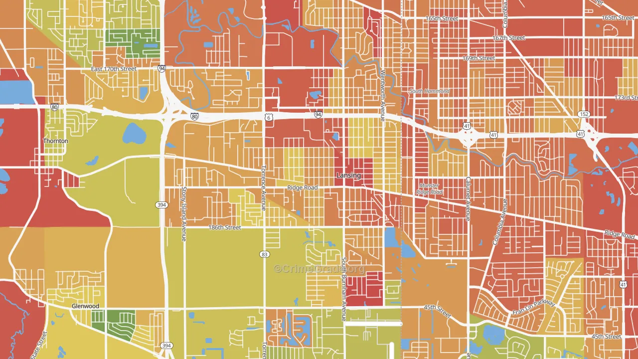 60438, IL Map of Drug-Related Crime Rates