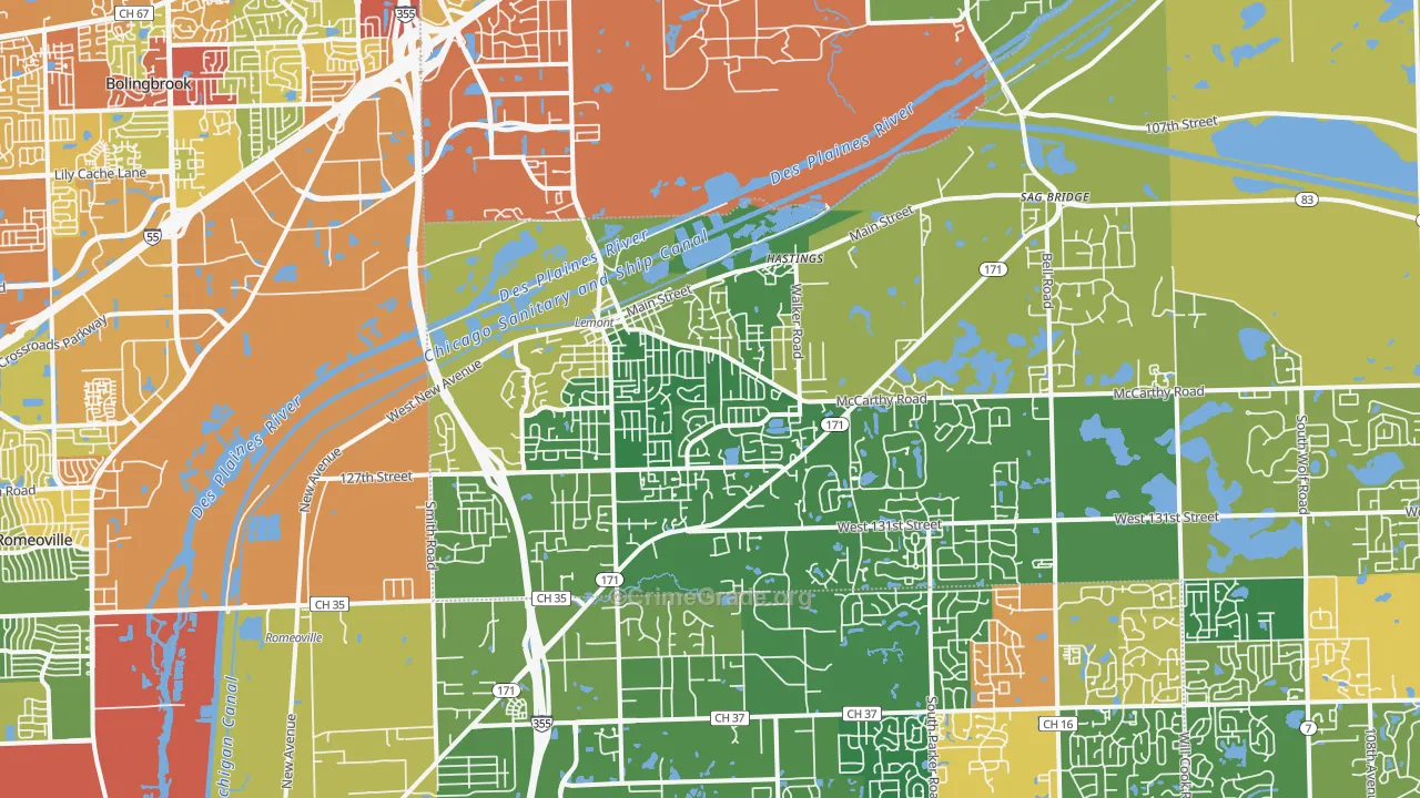 60439, IL Map of Drug-Related Crime Rates