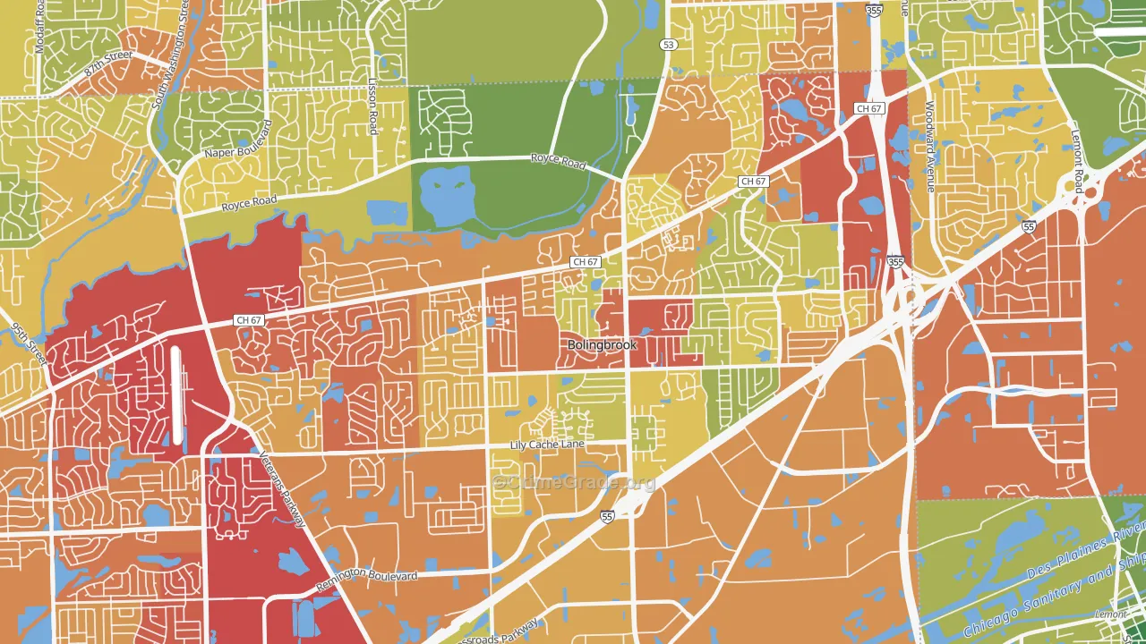 60440, IL Map of Drug-Related Crime Rates