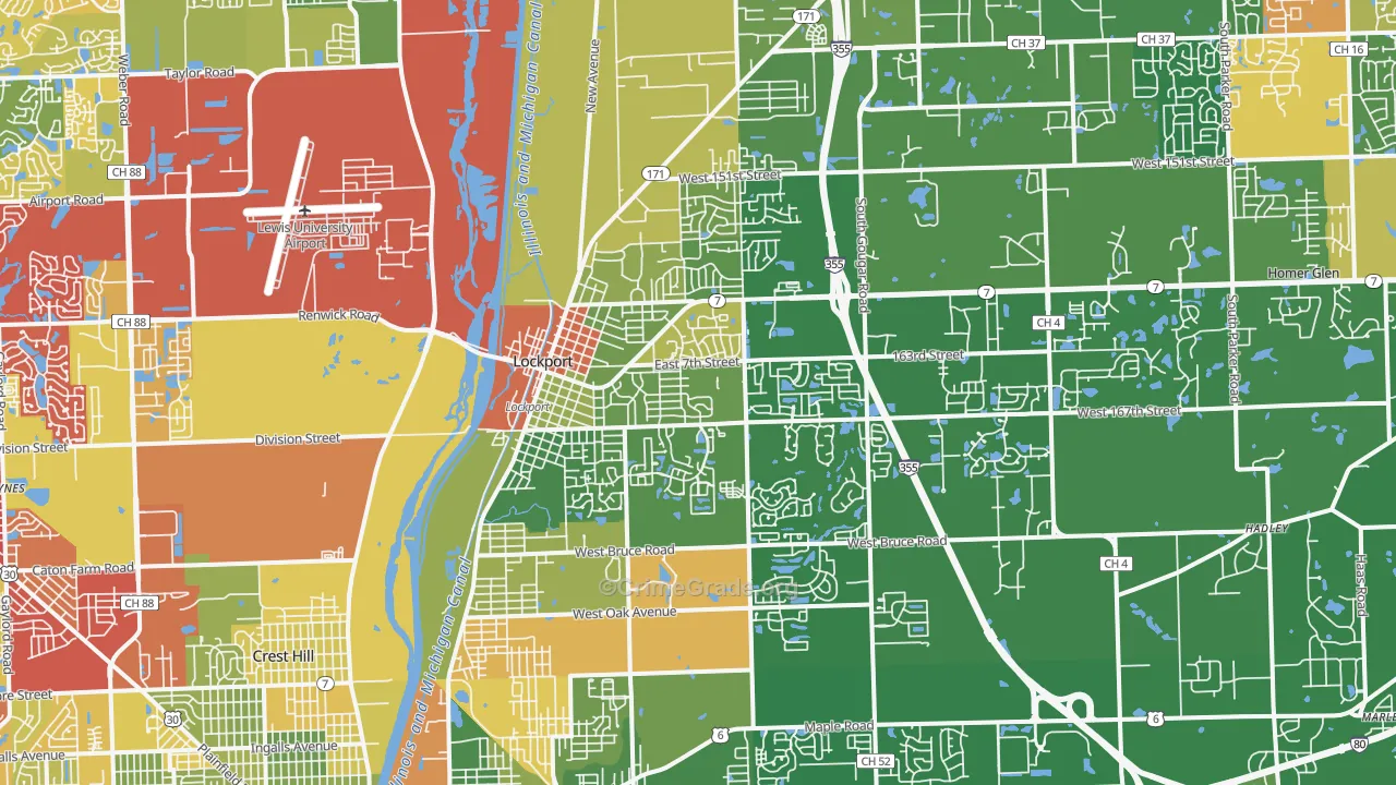 60441, IL Map of Drug-Related Crime Rates