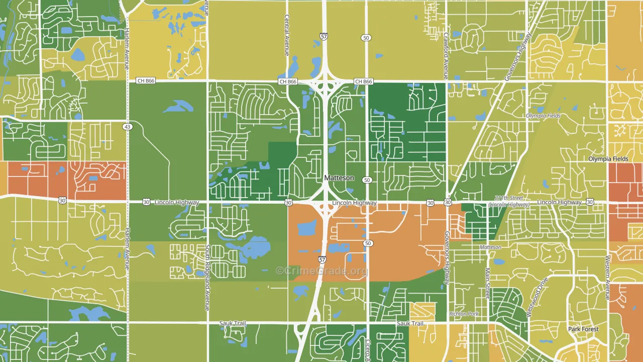 60443, IL Map of Drug-Related Crime Rates