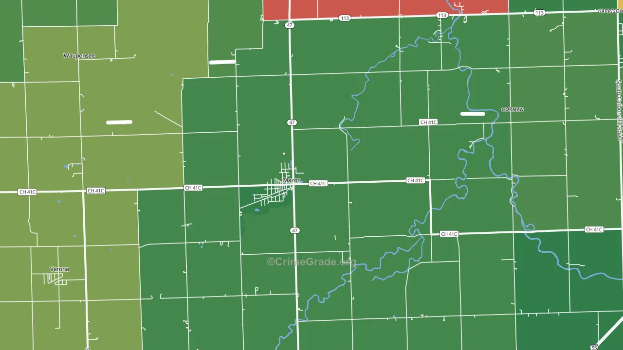 60444, IL Map of Drug-Related Crime Rates