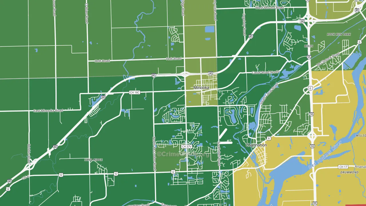 60447, IL Map of Drug-Related Crime Rates