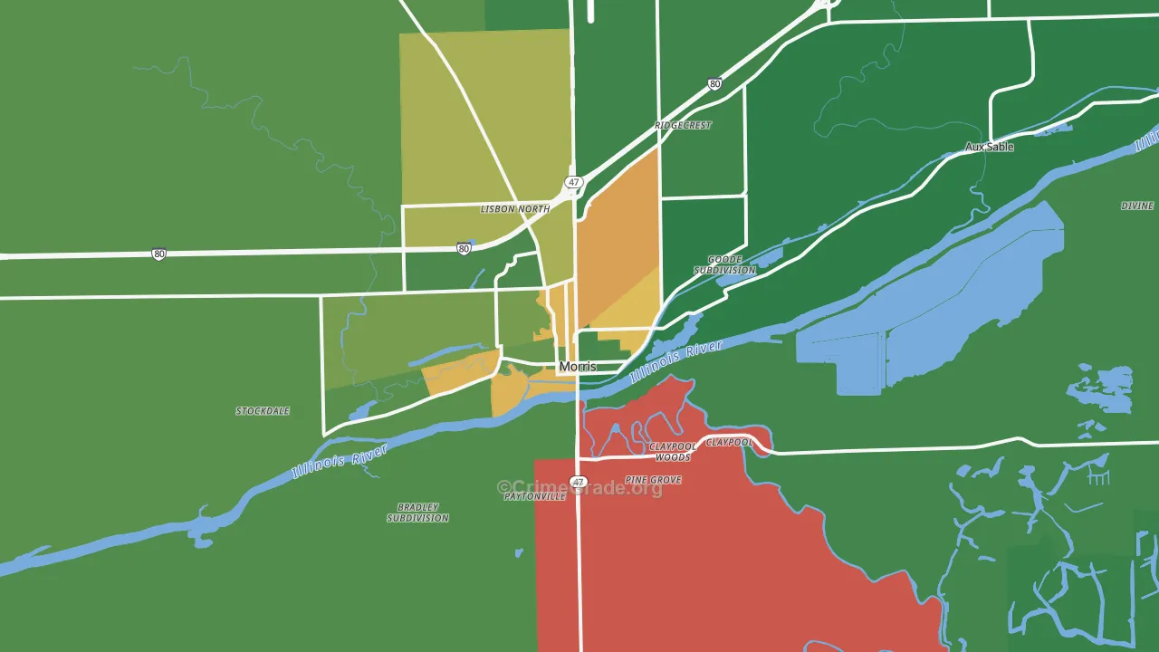 60450, IL Map of Drug-Related Crime Rates