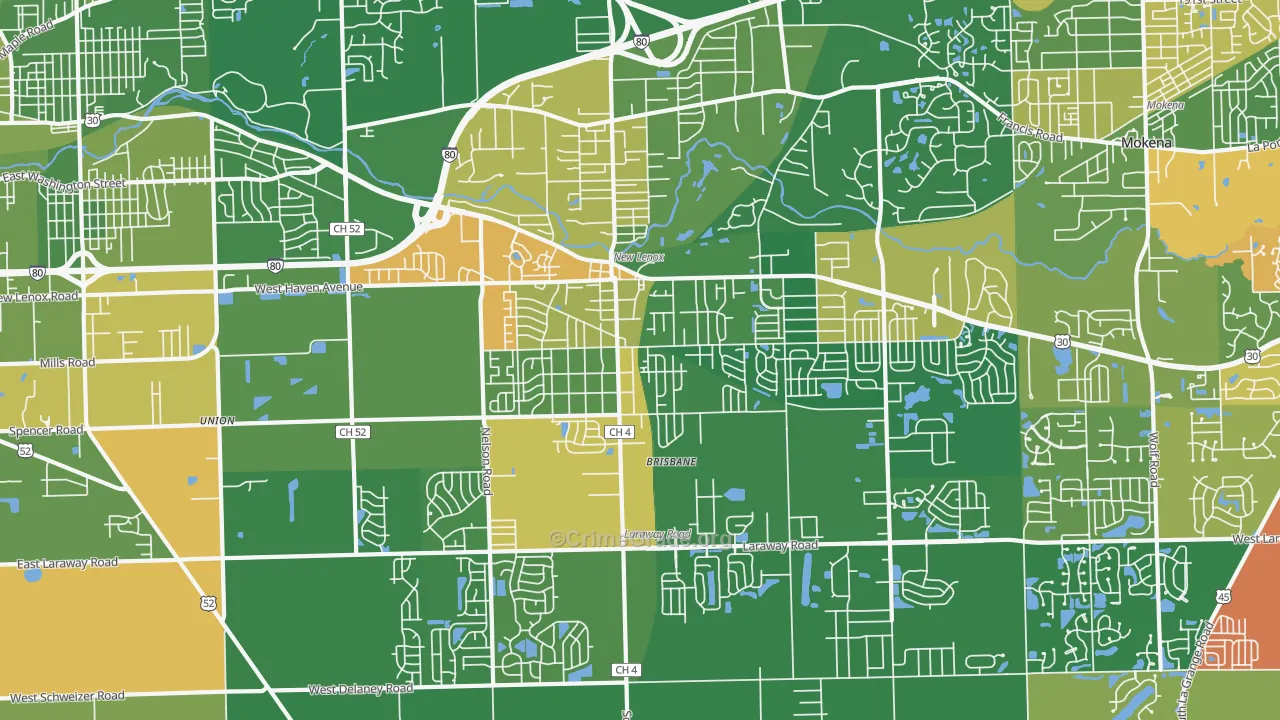 60451, IL Map of Drug-Related Crime Rates