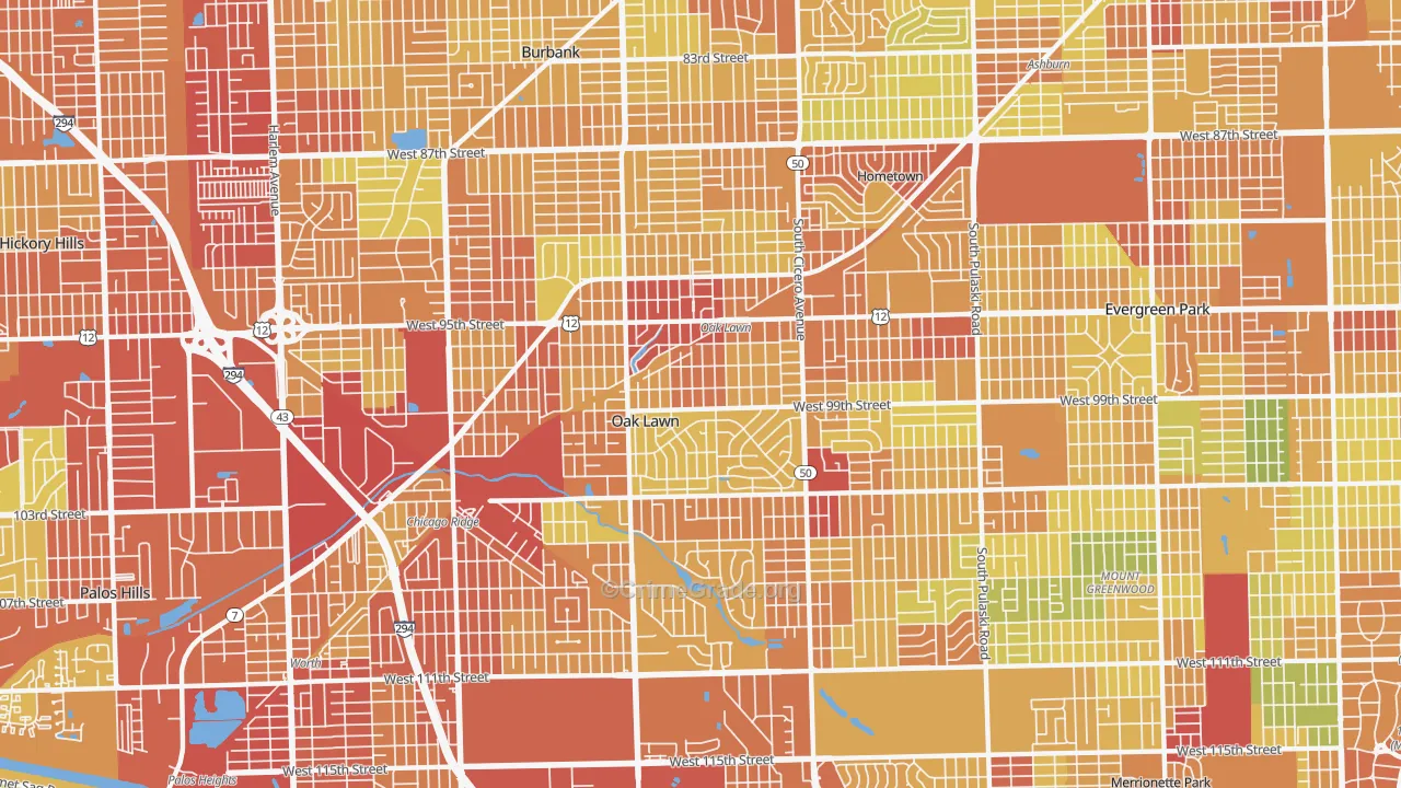 60453, IL Map of Drug-Related Crime Rates
