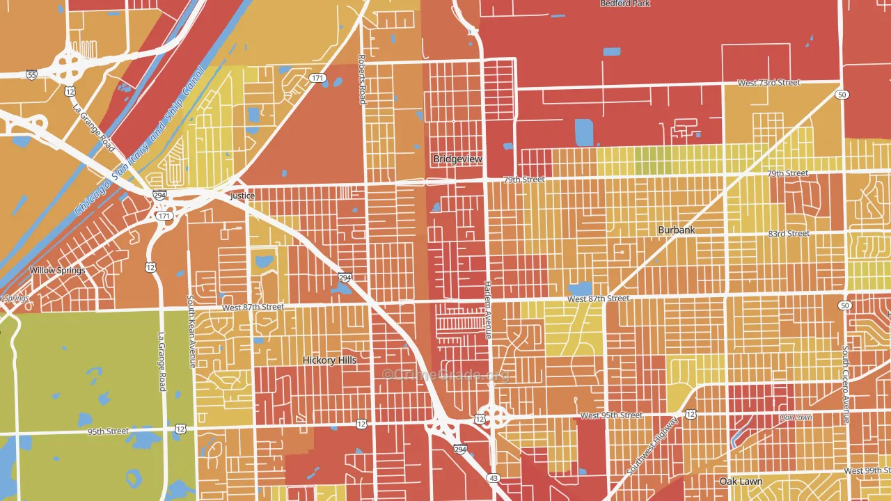 60455, IL Map of Drug-Related Crime Rates