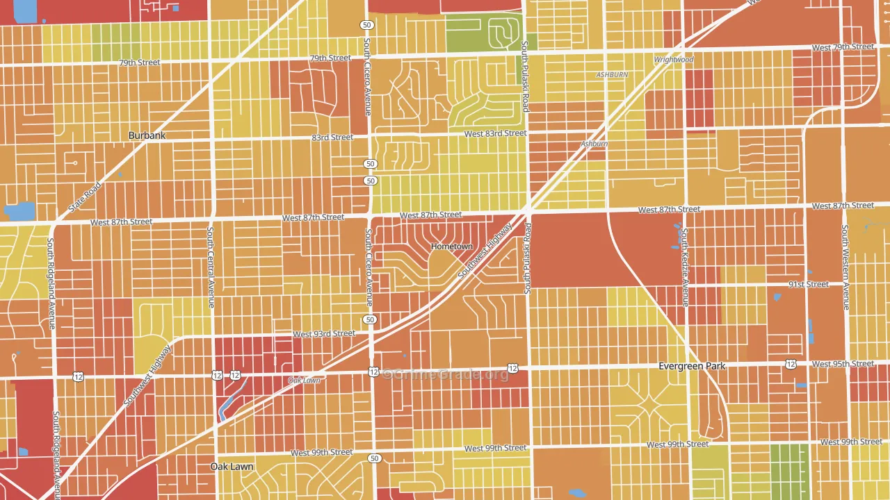 60456, IL Map of Drug-Related Crime Rates