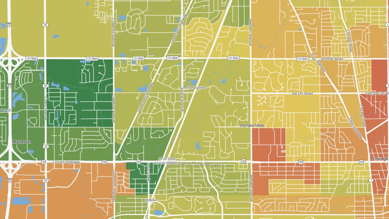 60461, IL Map of Drug-Related Crime Rates