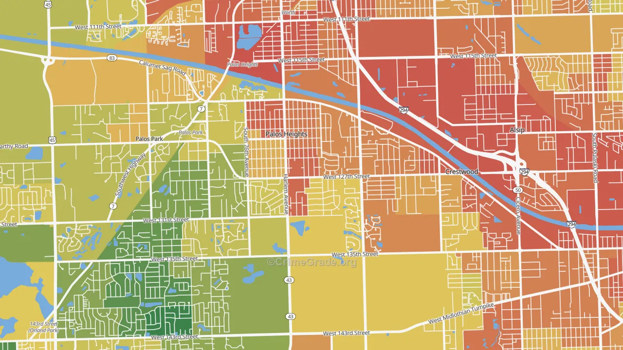 60463, IL Map of Drug-Related Crime Rates