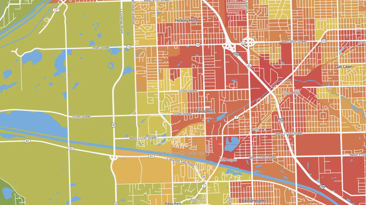60465, IL Map of Drug-Related Crime Rates