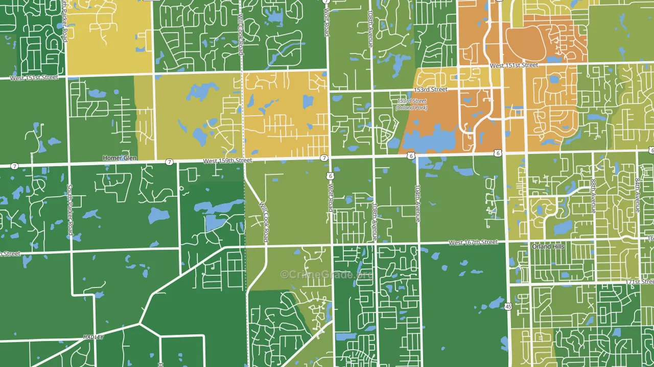60467, IL Map of Drug-Related Crime Rates