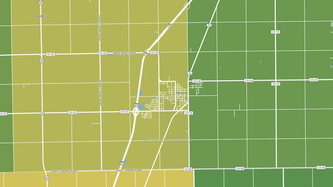 60468, IL Map of Drug-Related Crime Rates