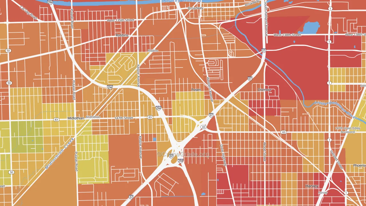 60469, IL Map of Drug-Related Crime Rates