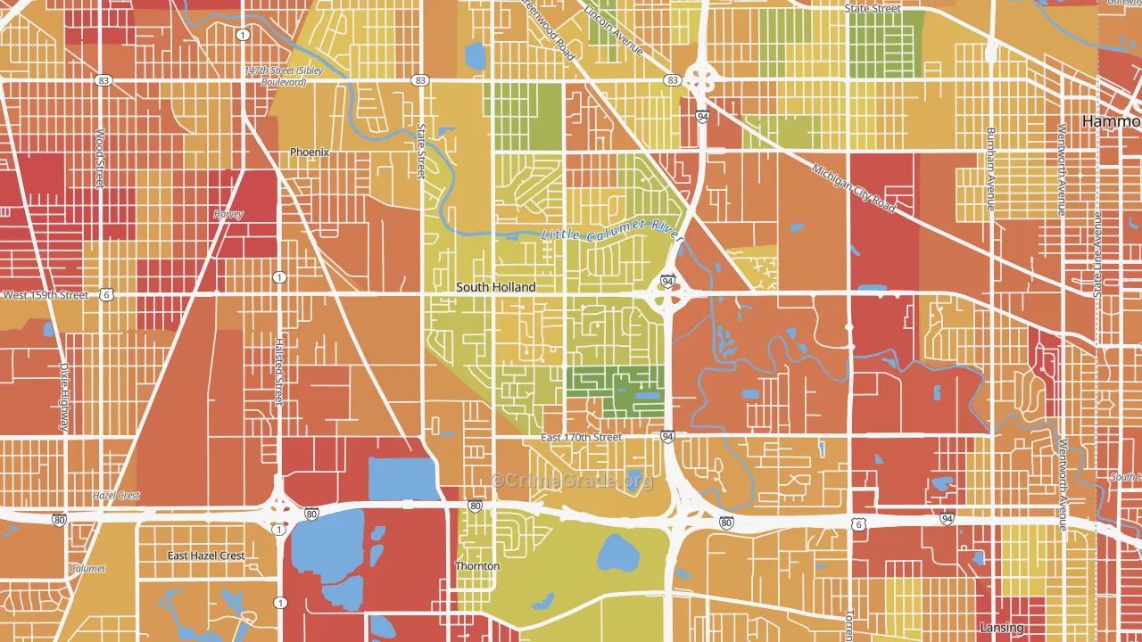 60473, IL Map of Drug-Related Crime Rates