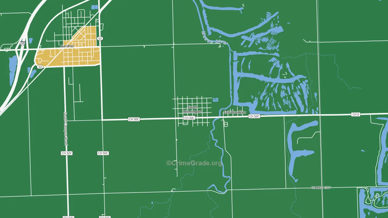 60474, IL Map of Drug-Related Crime Rates