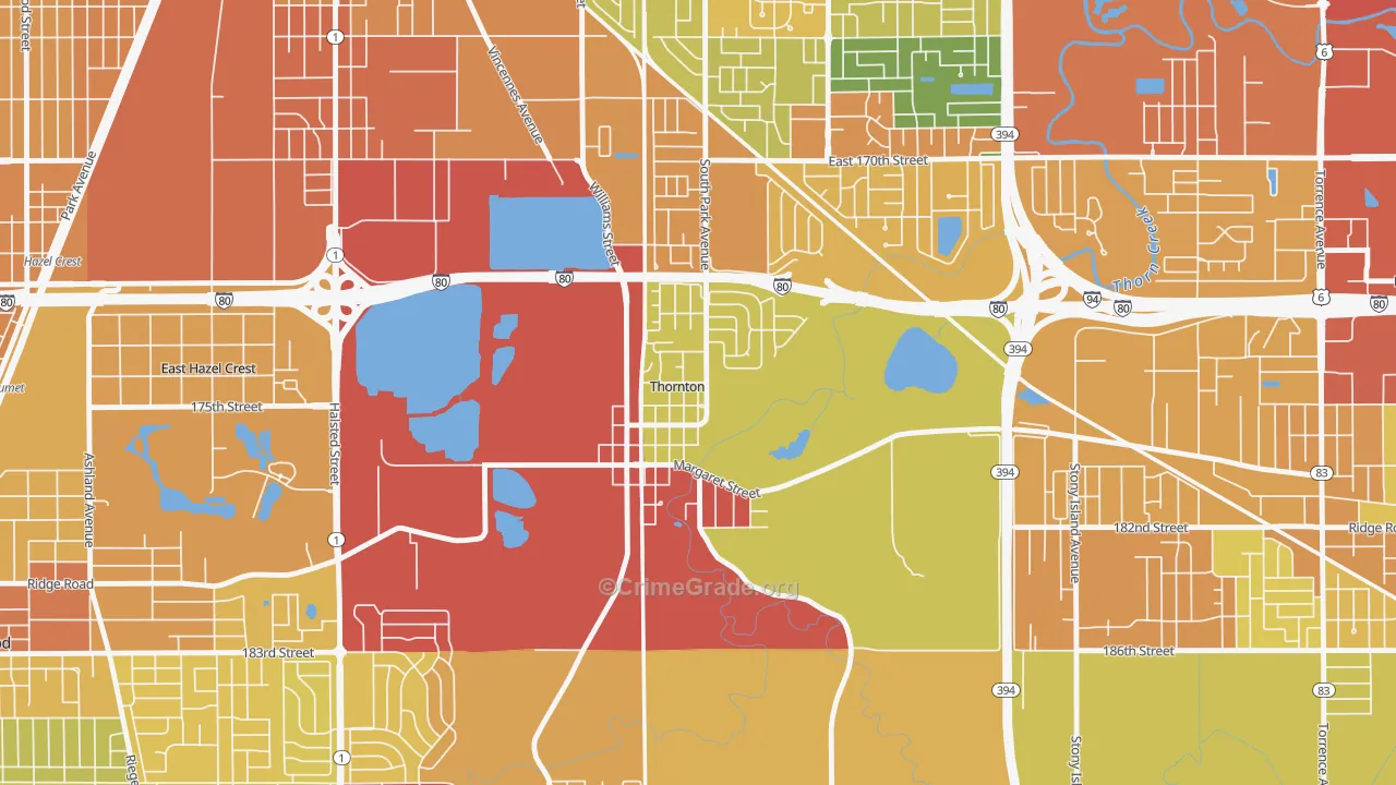 60476, IL Map of Drug-Related Crime Rates