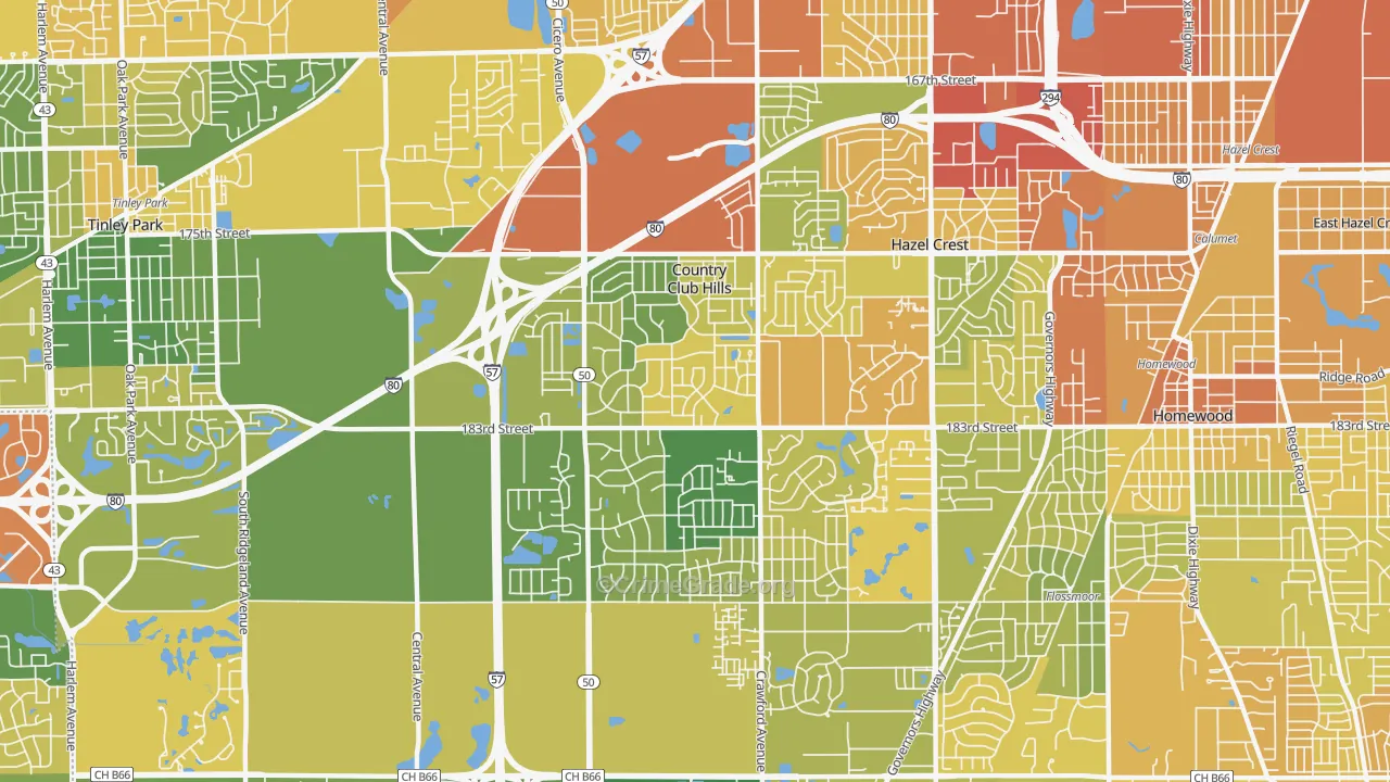 60478, IL Map of Drug-Related Crime Rates