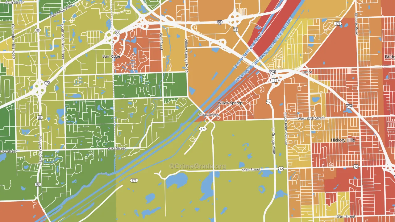 60480, IL Map of Drug-Related Crime Rates