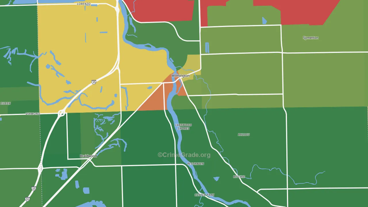 60481, IL Map of Drug-Related Crime Rates