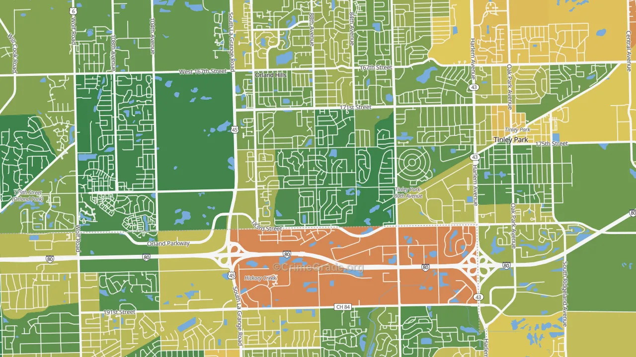 60487, IL Map of Drug-Related Crime Rates