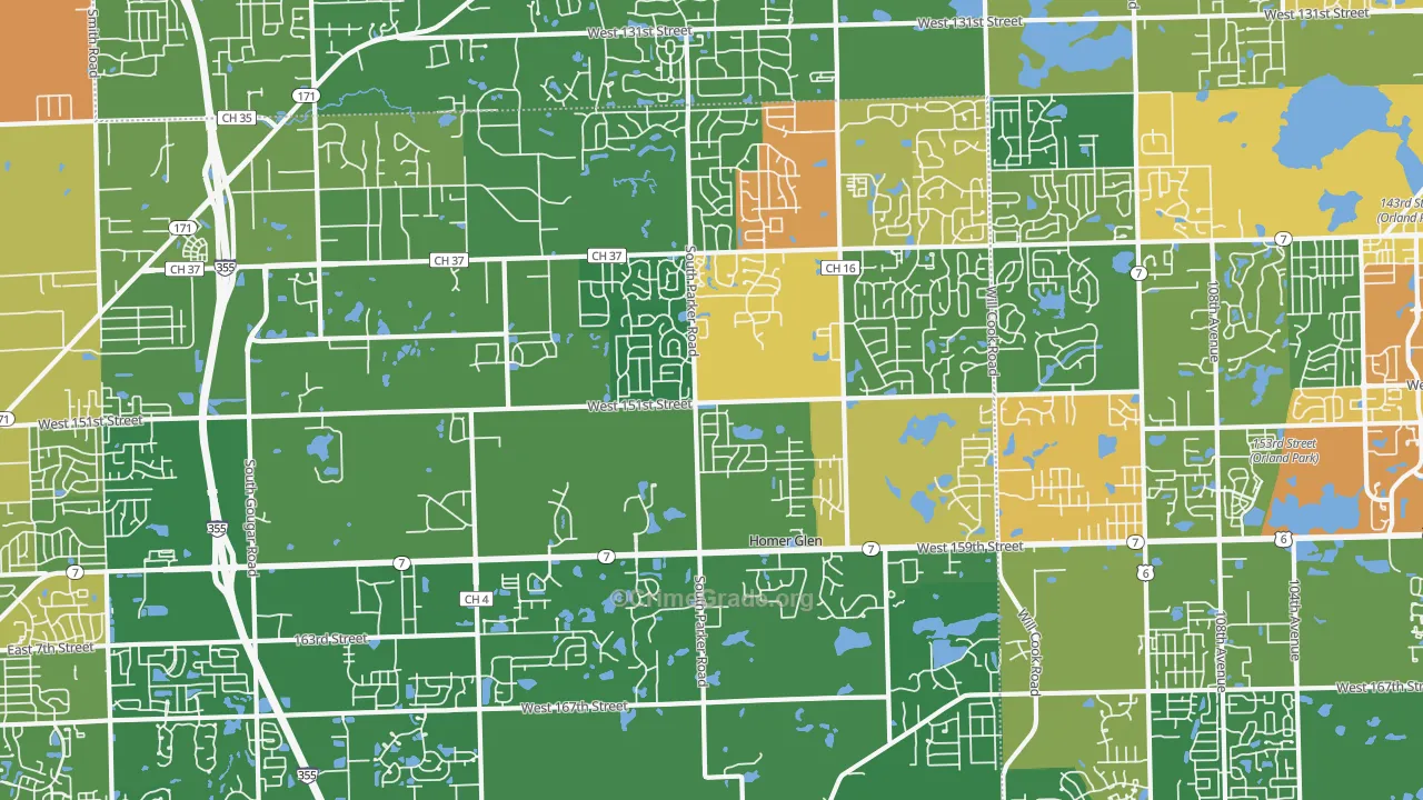 60491, IL Map of Drug-Related Crime Rates