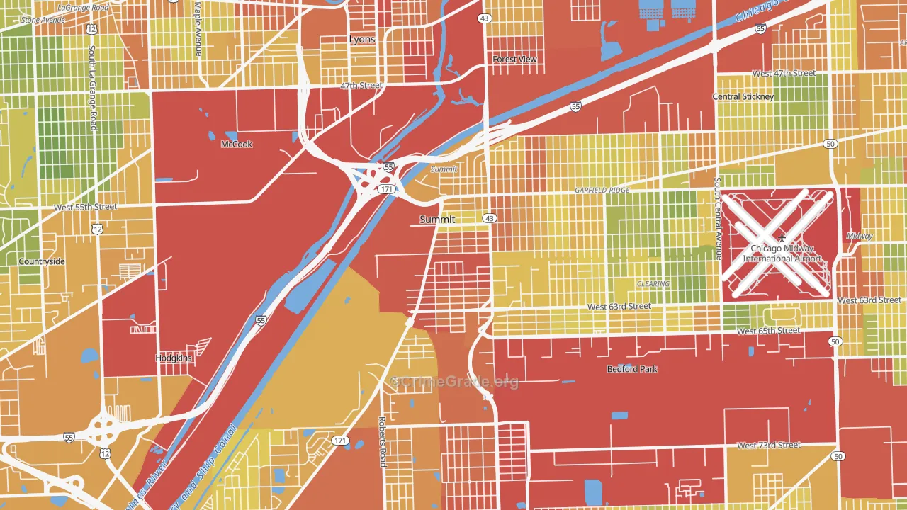 60501, IL Map of Drug-Related Crime Rates