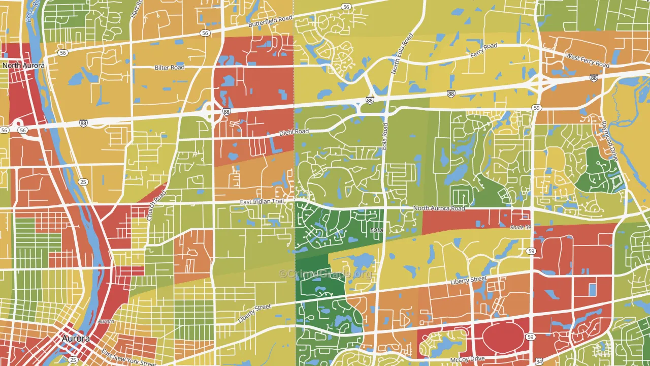 60502, IL Map of Drug-Related Crime Rates