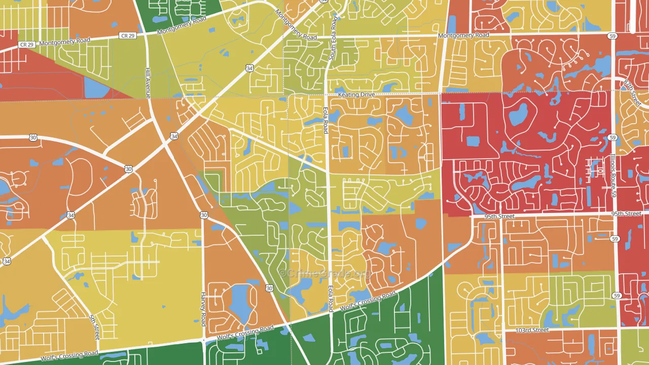 60503, IL Map of Drug-Related Crime Rates