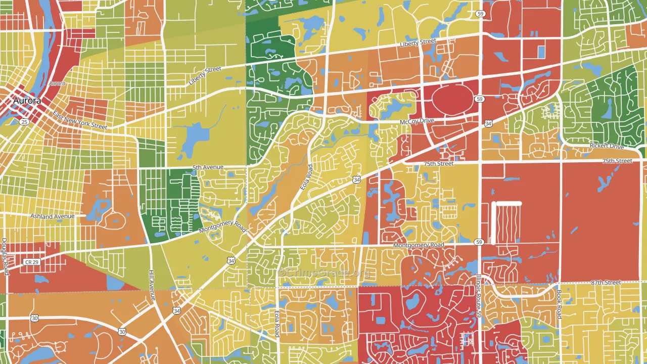 60504, IL Map of Drug-Related Crime Rates