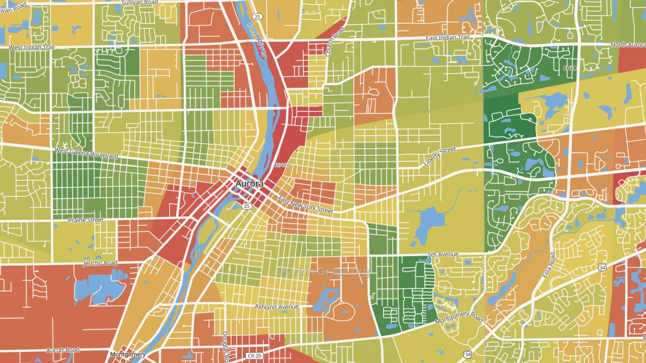 60505, IL Map of Drug-Related Crime Rates