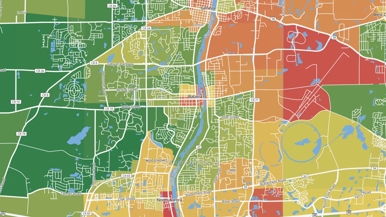 60510, IL Map of Drug-Related Crime Rates