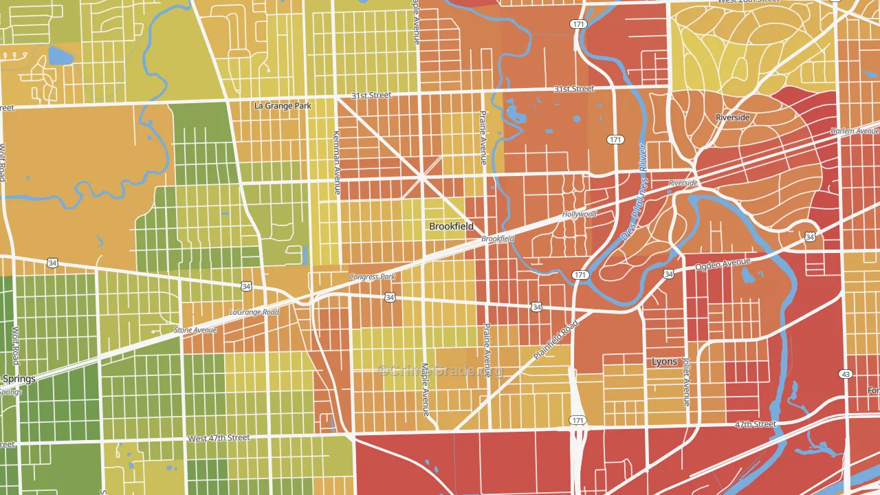 60513, IL Map of Drug-Related Crime Rates
