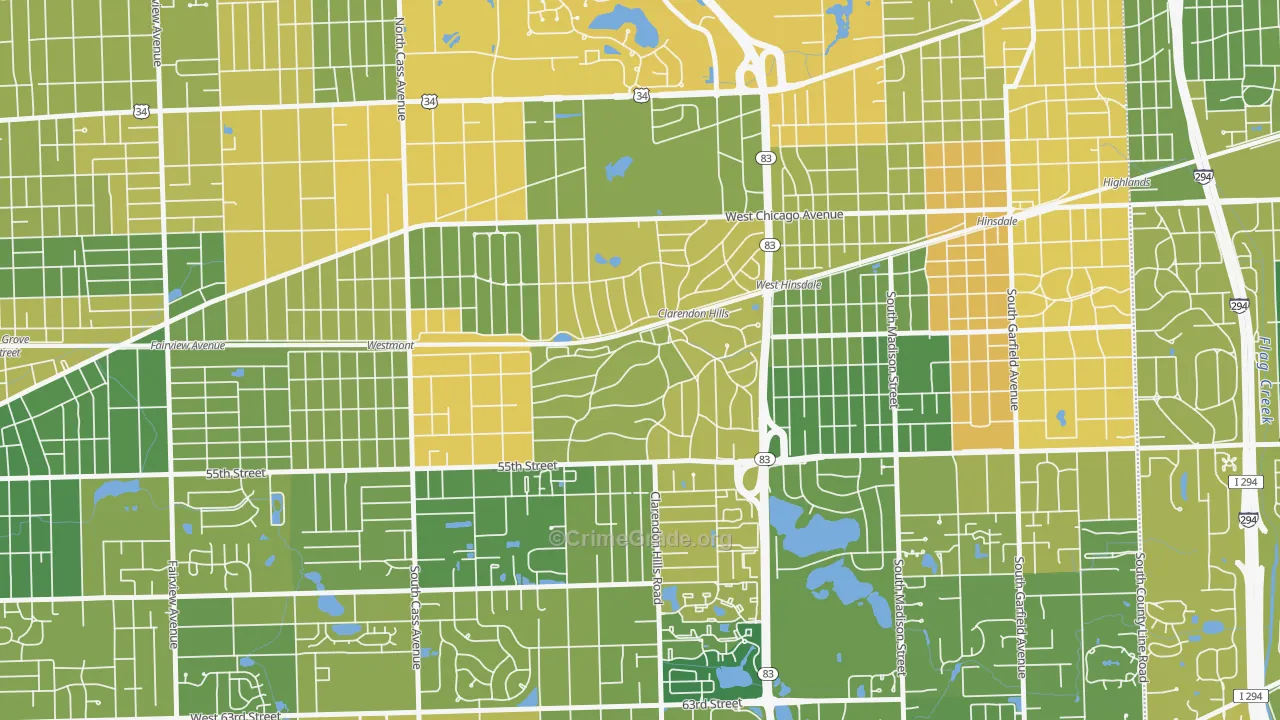 60514, IL Map of Drug-Related Crime Rates