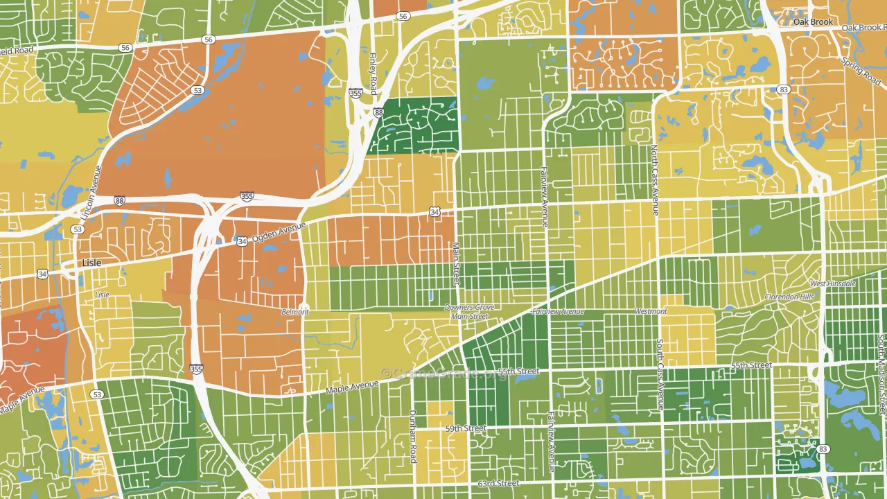 60515, IL Map of Drug-Related Crime Rates