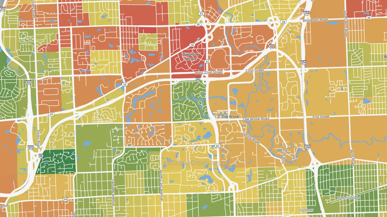 60523, IL Map of Drug-Related Crime Rates