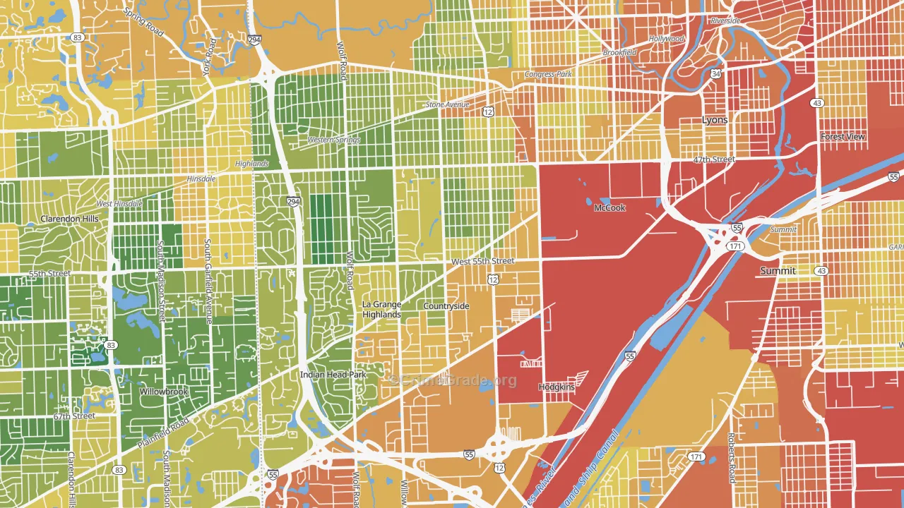 60525, IL Map of Drug-Related Crime Rates
