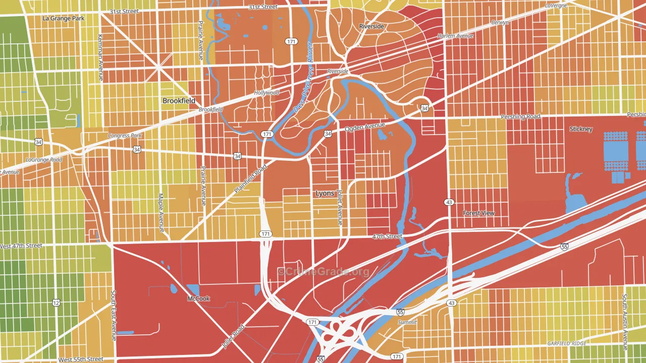 60534, IL Map of Drug-Related Crime Rates