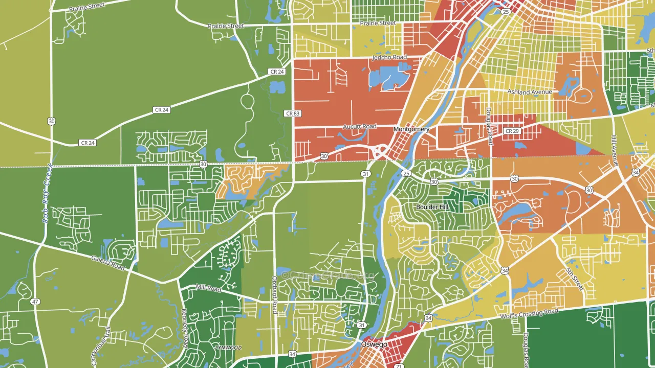 60538, IL Map of Drug-Related Crime Rates