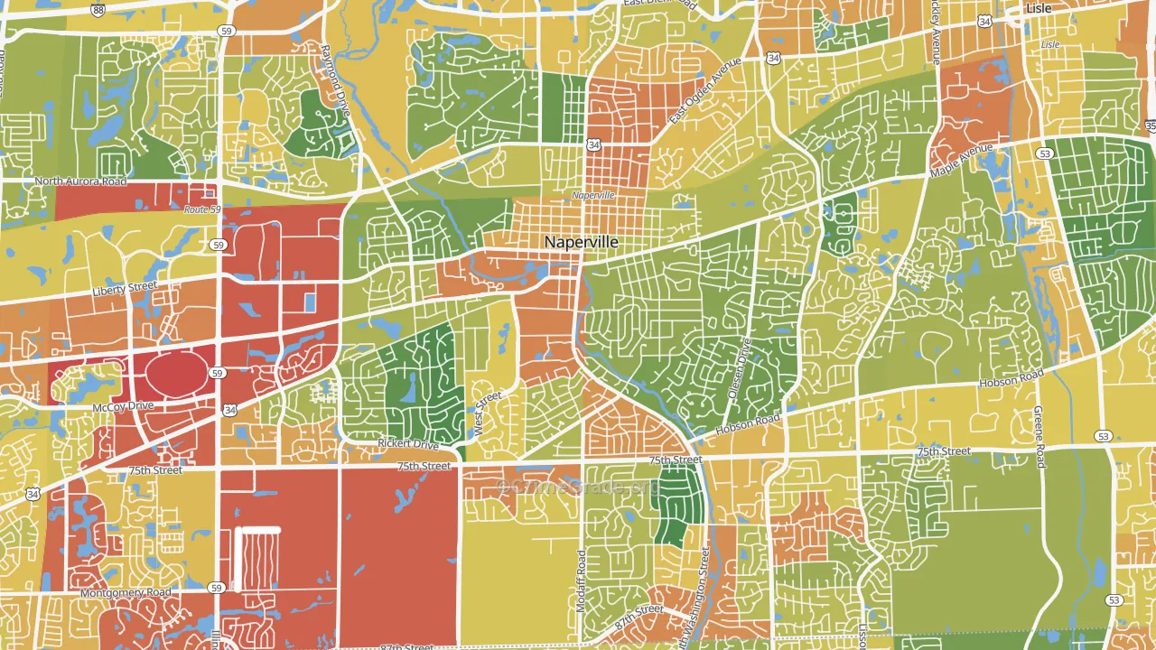 60540, IL Map of Drug-Related Crime Rates