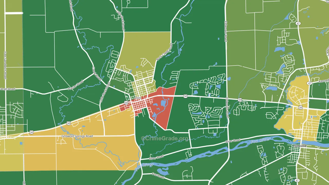 60545, IL Map of Drug-Related Crime Rates