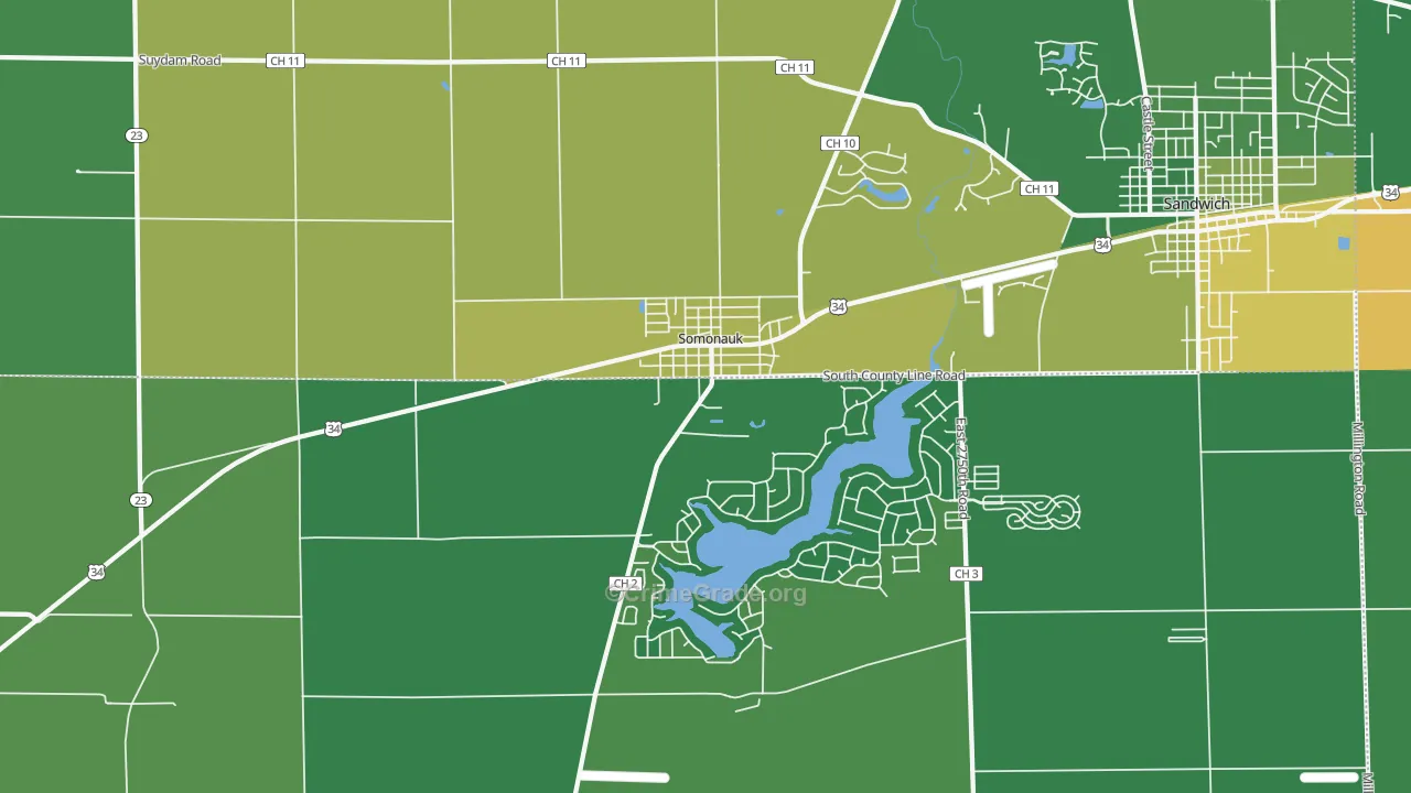 60552, IL Map of Drug-Related Crime Rates