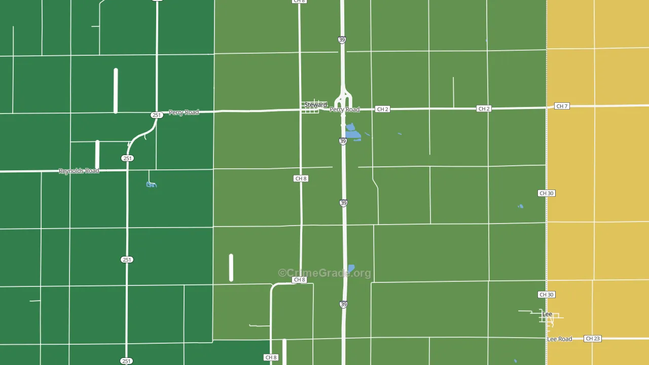 60553, IL Map of Drug-Related Crime Rates