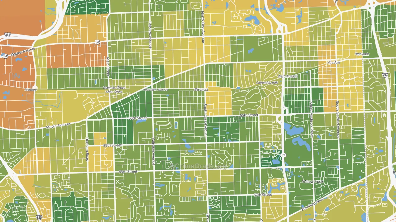 60559, IL Map of Drug-Related Crime Rates