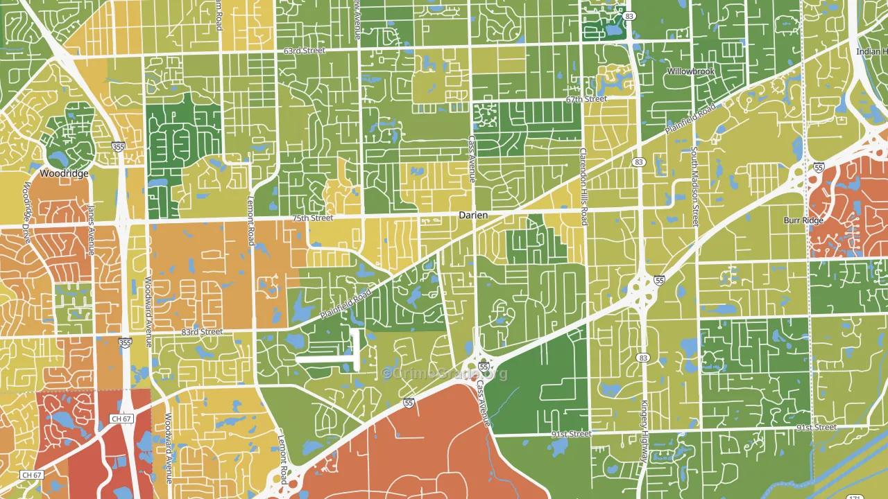 60561, IL Map of Drug-Related Crime Rates