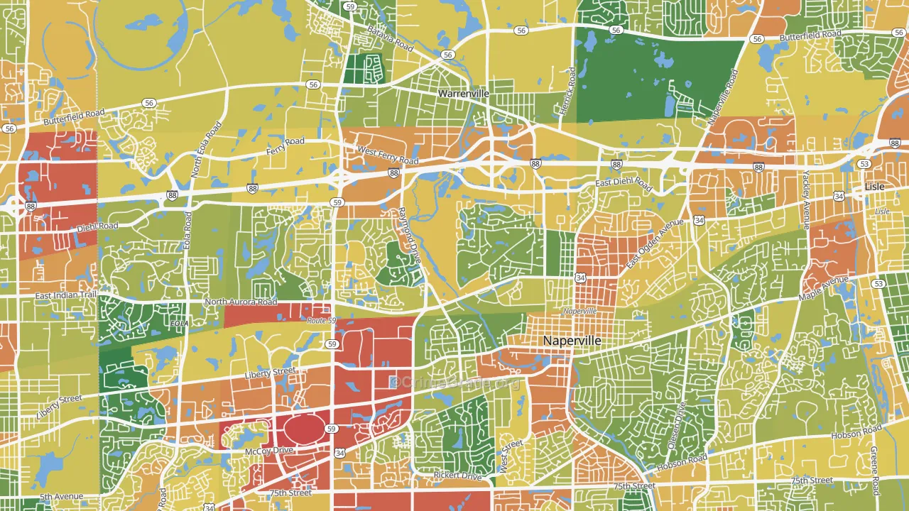60563, IL Map of Drug-Related Crime Rates