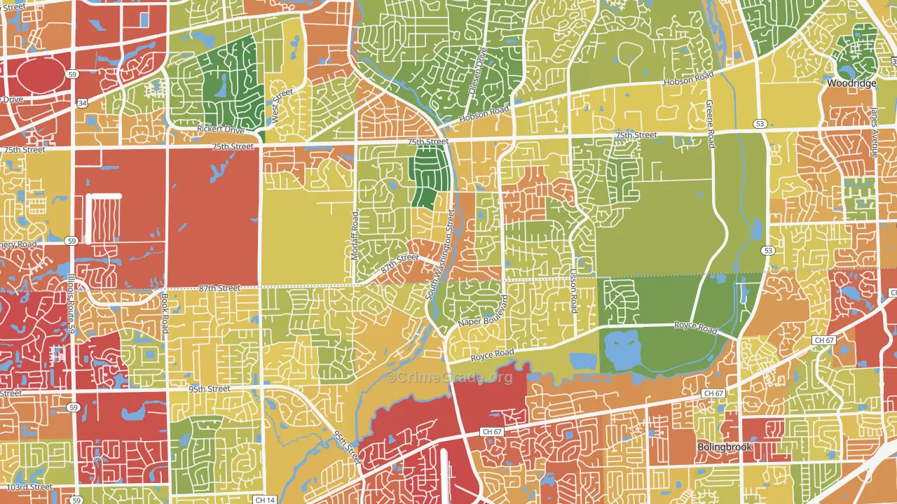 60565, IL Map of Drug-Related Crime Rates