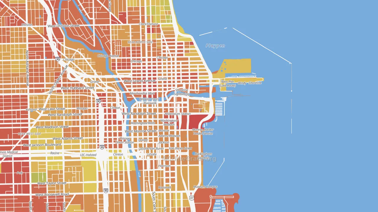 60601, IL Map of Drug-Related Crime Rates